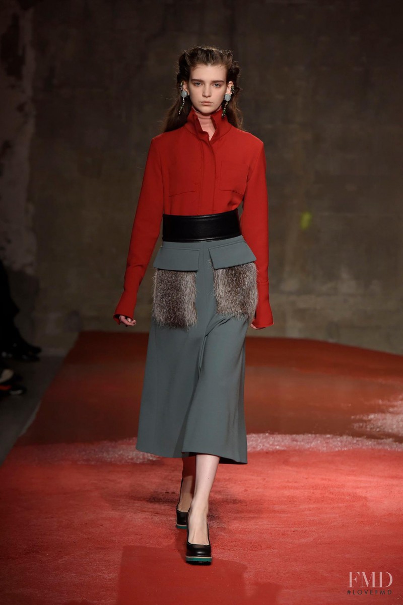 Anka Kuryndina featured in  the Marni fashion show for Autumn/Winter 2015