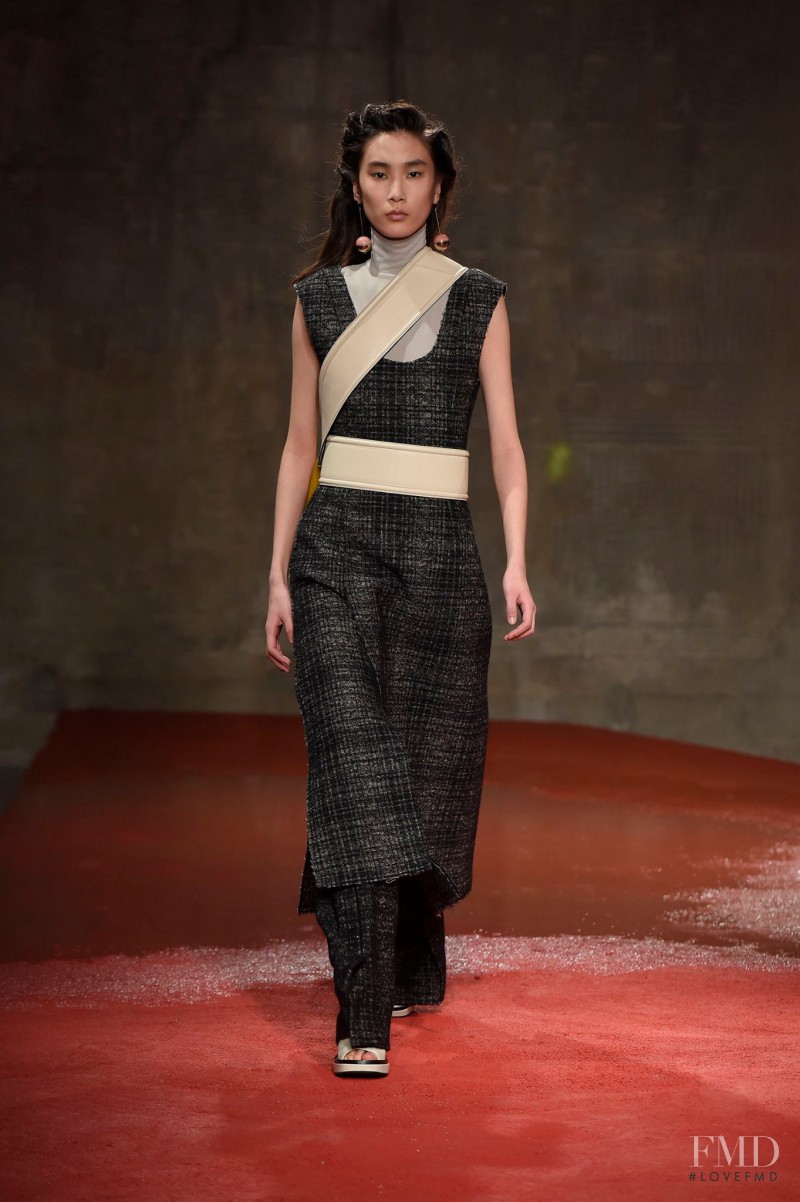 Dongqi Xue featured in  the Marni fashion show for Autumn/Winter 2015