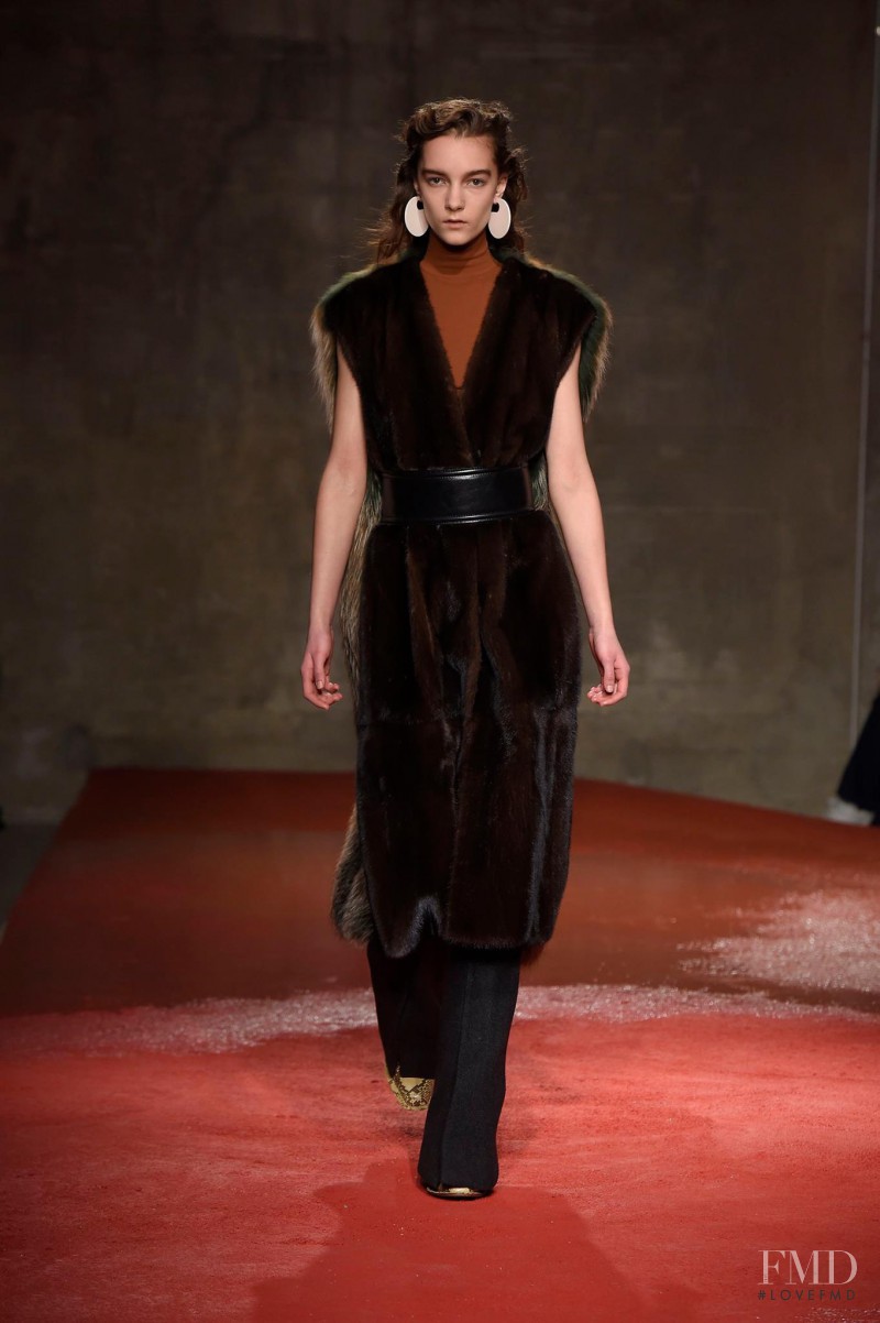 Irina Liss featured in  the Marni fashion show for Autumn/Winter 2015