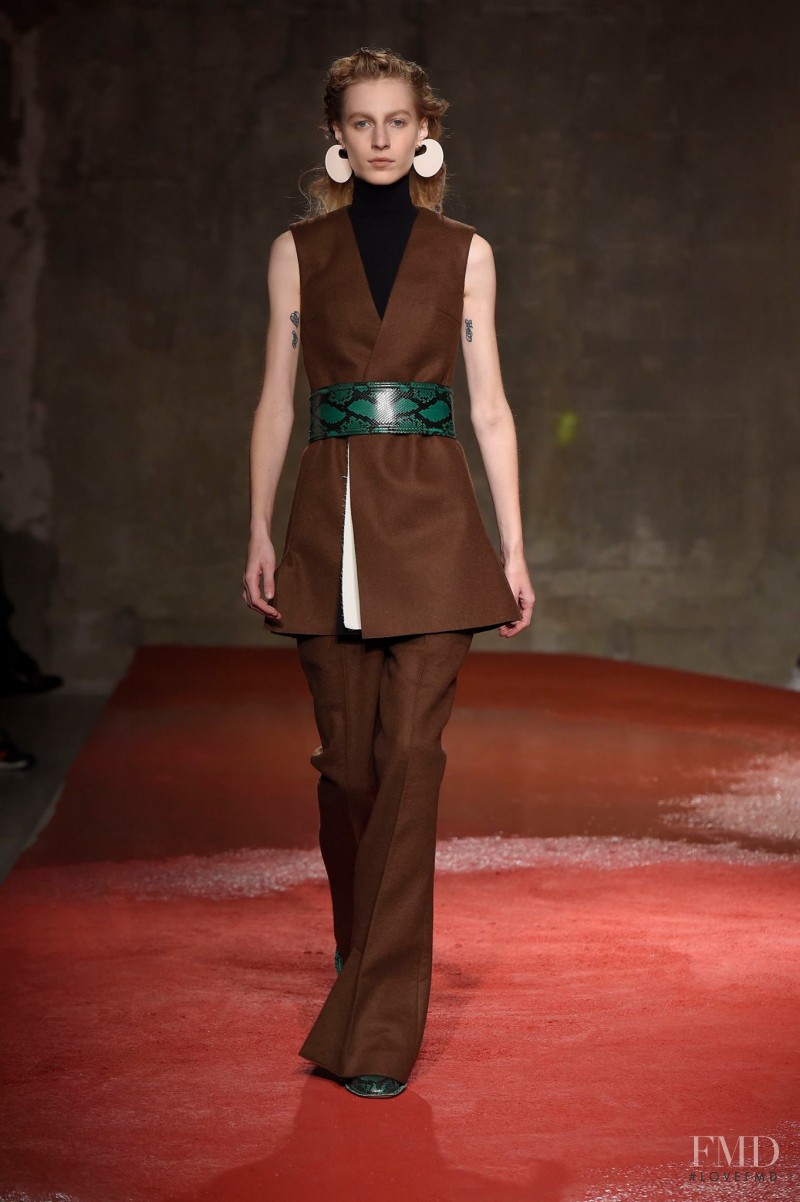 Julia Nobis featured in  the Marni fashion show for Autumn/Winter 2015