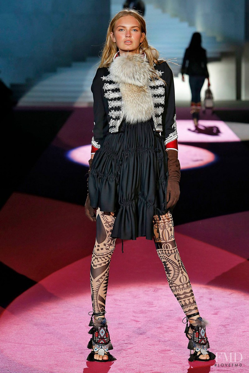 Romee Strijd featured in  the DSquared2 fashion show for Autumn/Winter 2015