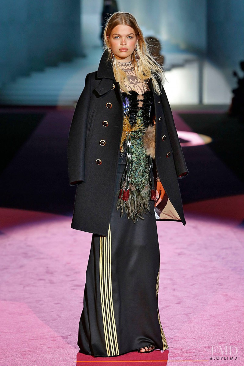 Daphne Groeneveld featured in  the DSquared2 fashion show for Autumn/Winter 2015