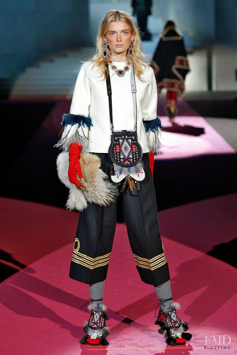 Lily Donaldson featured in  the DSquared2 fashion show for Autumn/Winter 2015