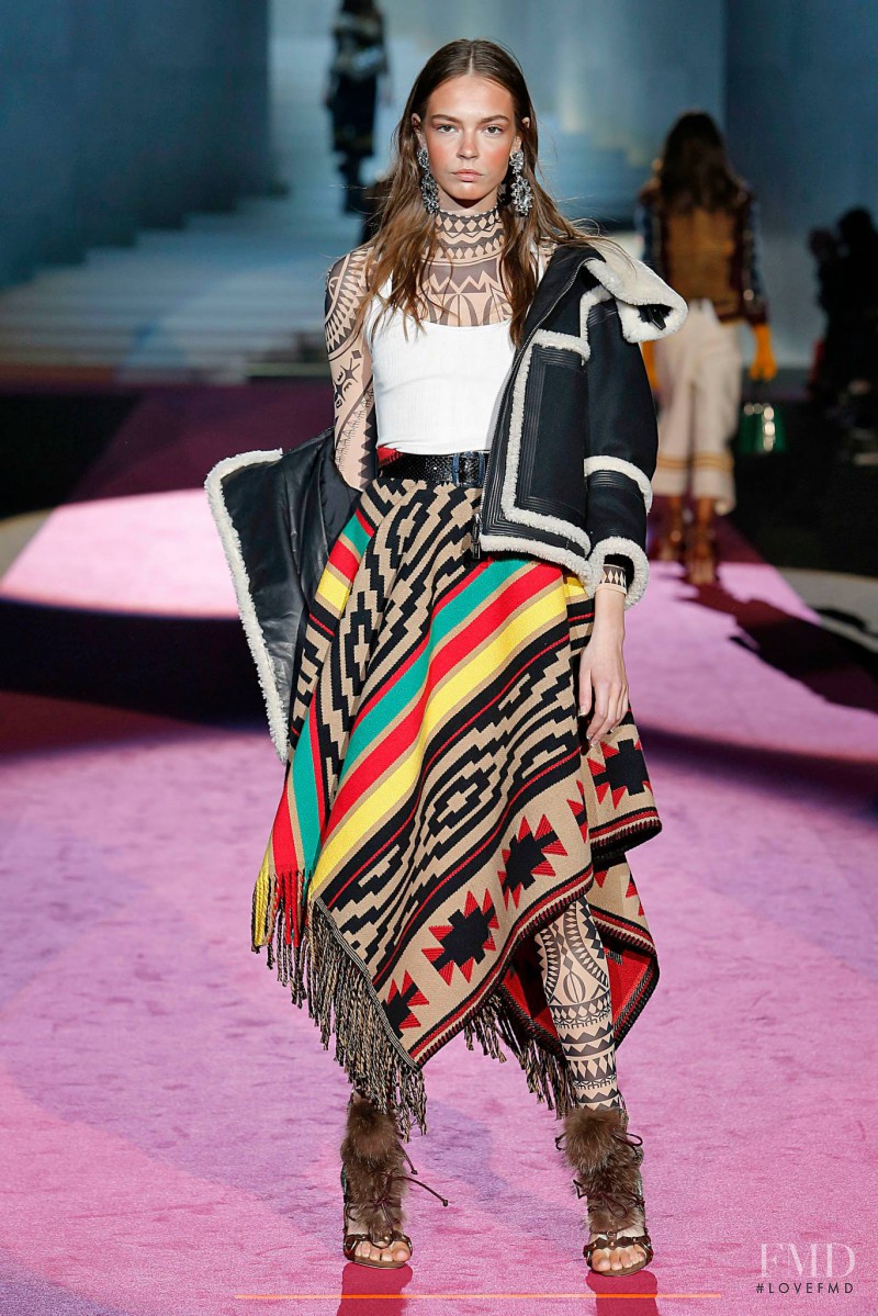 Mina Cvetkovic featured in  the DSquared2 fashion show for Autumn/Winter 2015