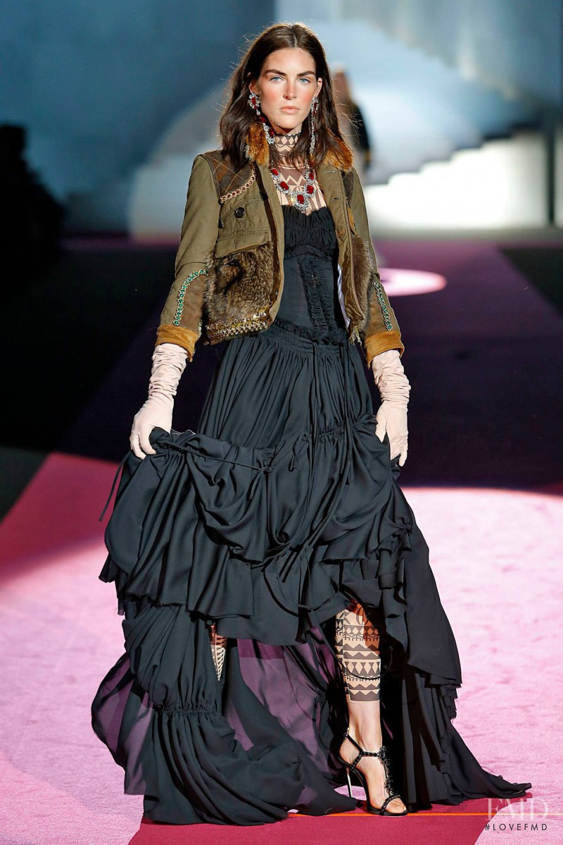 Hilary Rhoda featured in  the DSquared2 fashion show for Autumn/Winter 2015