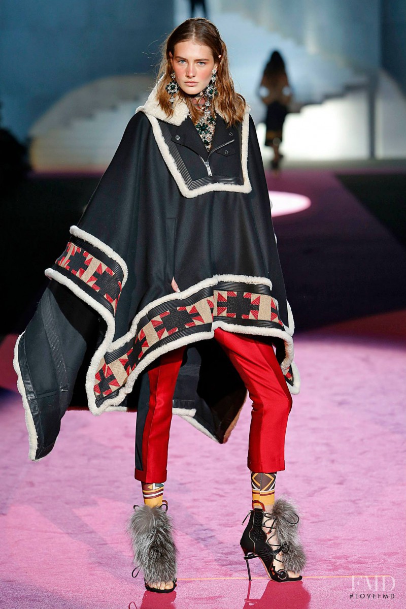 Sanne Vloet featured in  the DSquared2 fashion show for Autumn/Winter 2015