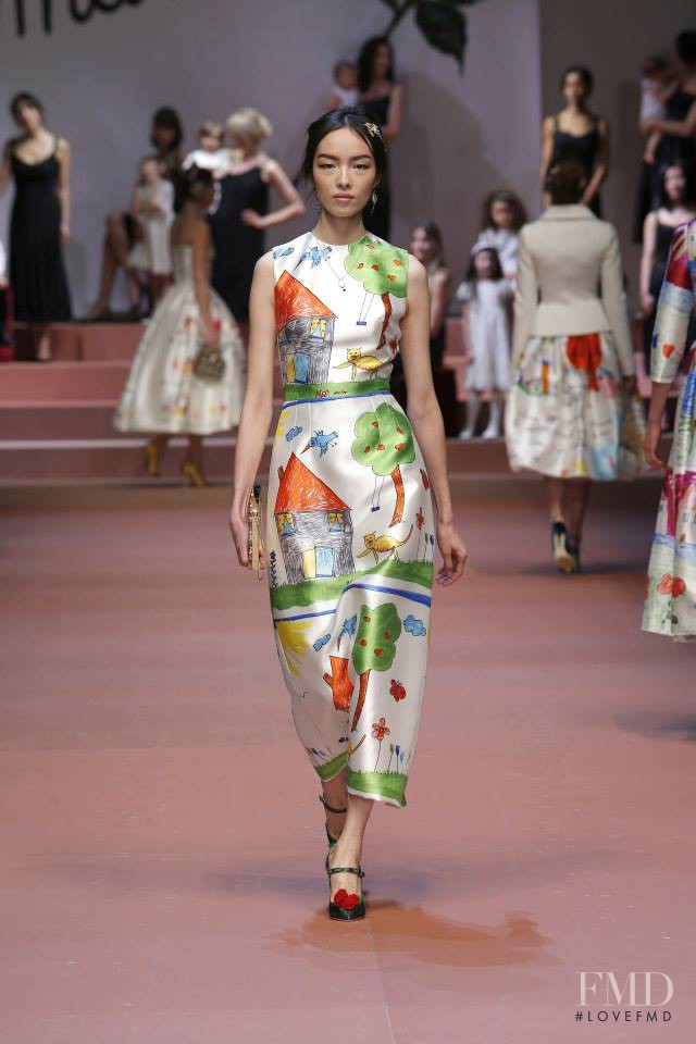 Fei Fei Sun featured in  the Dolce & Gabbana fashion show for Autumn/Winter 2015