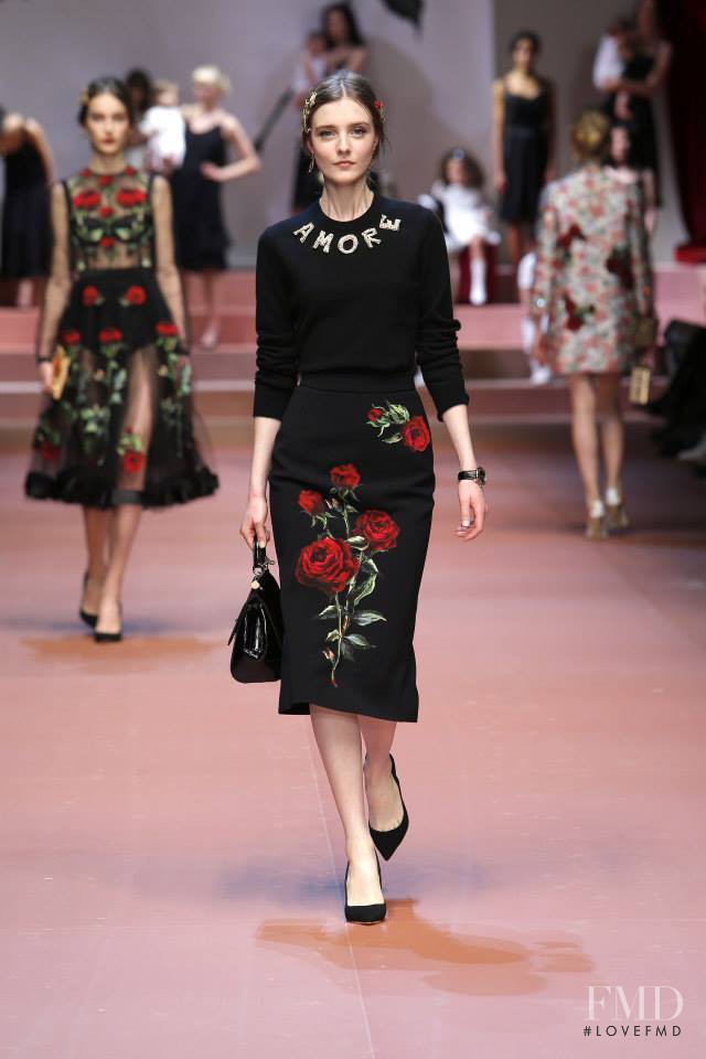 Morta Kontrimaite featured in  the Dolce & Gabbana fashion show for Autumn/Winter 2015
