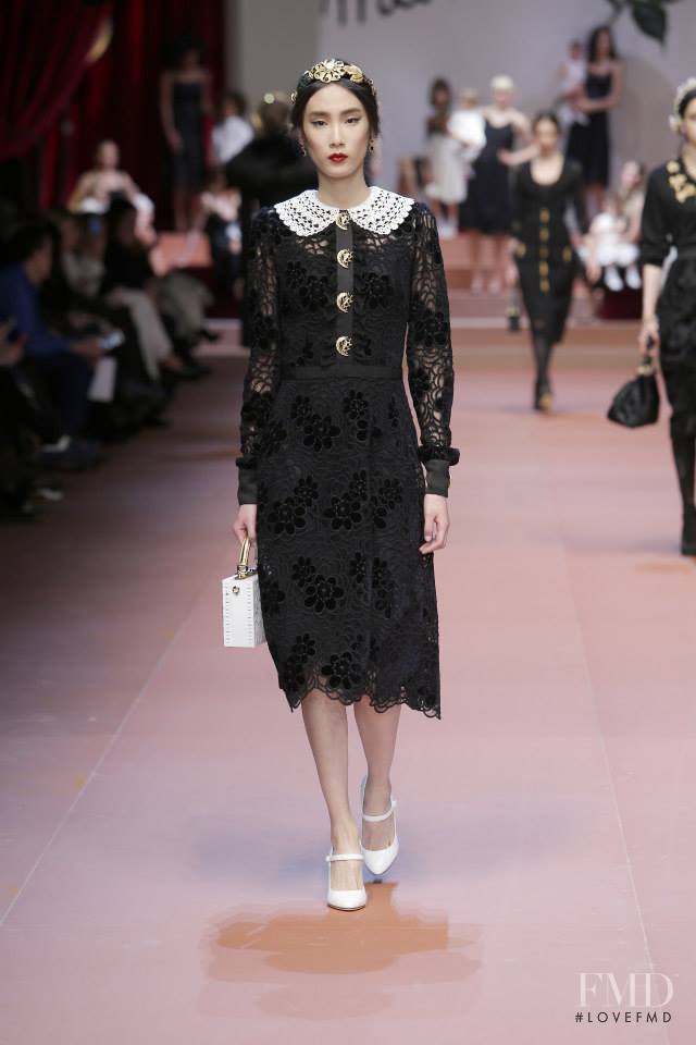 Dongqi Xue featured in  the Dolce & Gabbana fashion show for Autumn/Winter 2015