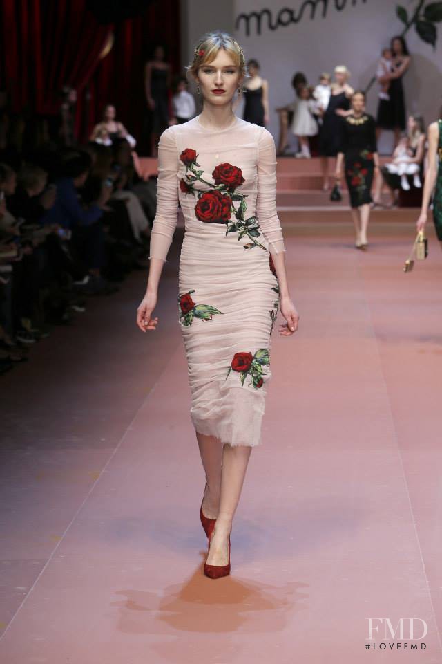 Manuela Frey featured in  the Dolce & Gabbana fashion show for Autumn/Winter 2015