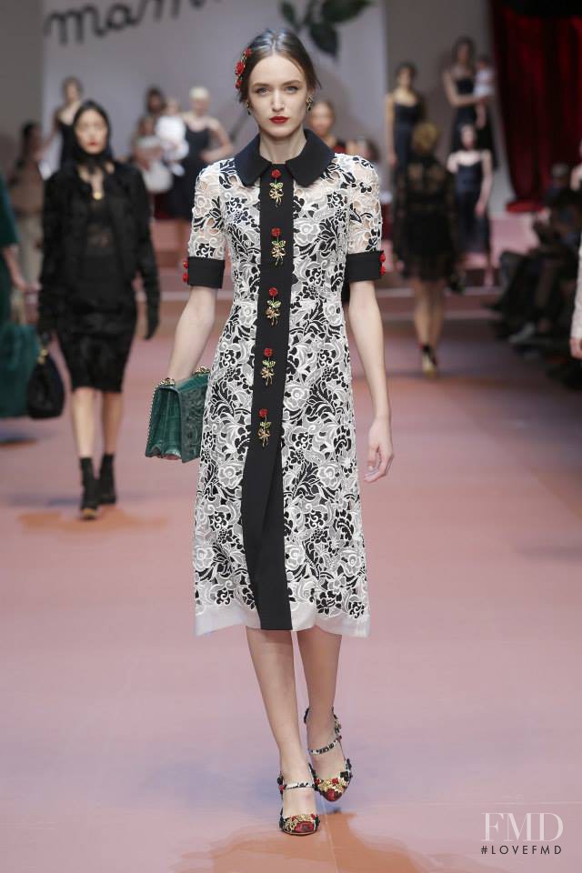 Stasha Yatchuk featured in  the Dolce & Gabbana fashion show for Autumn/Winter 2015
