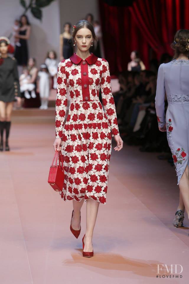 Irina Liss featured in  the Dolce & Gabbana fashion show for Autumn/Winter 2015