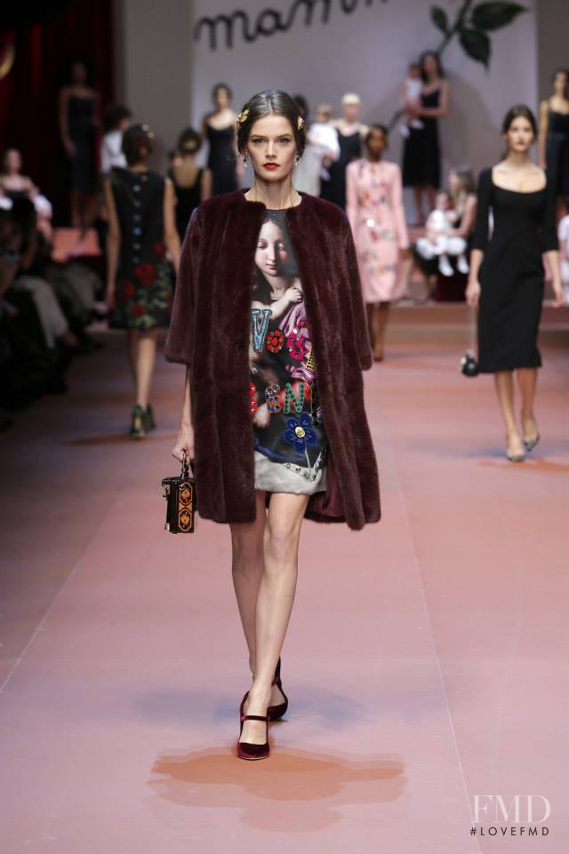 Angel Rutledge featured in  the Dolce & Gabbana fashion show for Autumn/Winter 2015