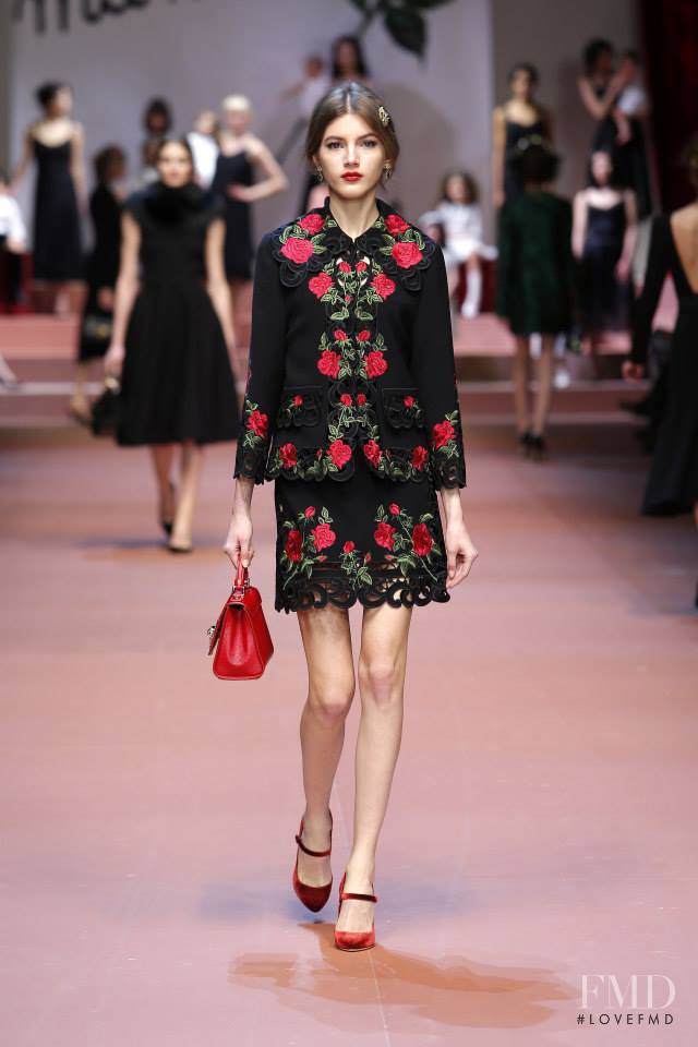 Valery Kaufman featured in  the Dolce & Gabbana fashion show for Autumn/Winter 2015