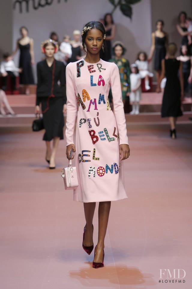 Tami Williams featured in  the Dolce & Gabbana fashion show for Autumn/Winter 2015