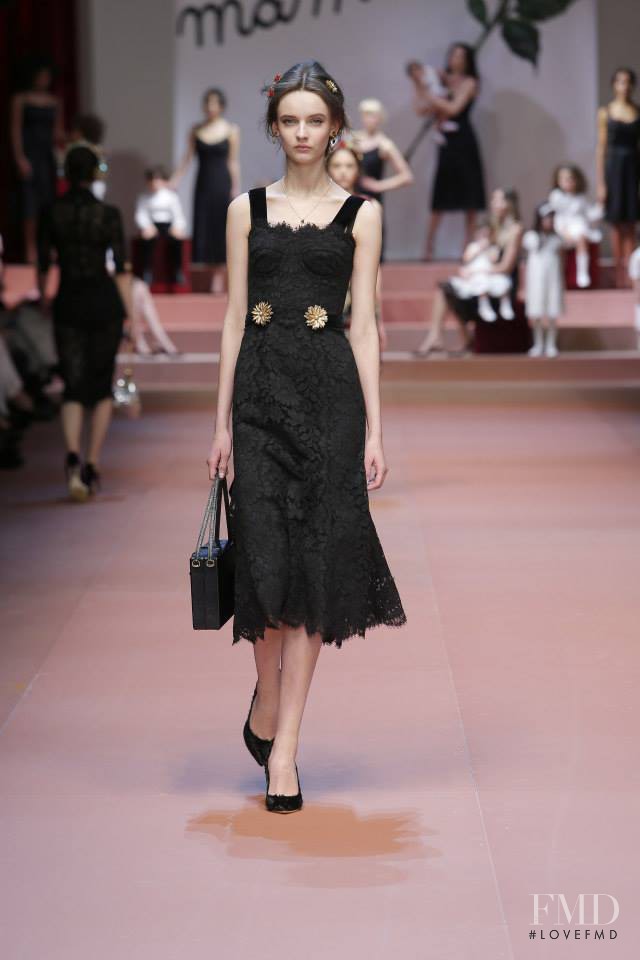 Anna Marija Grostina featured in  the Dolce & Gabbana fashion show for Autumn/Winter 2015