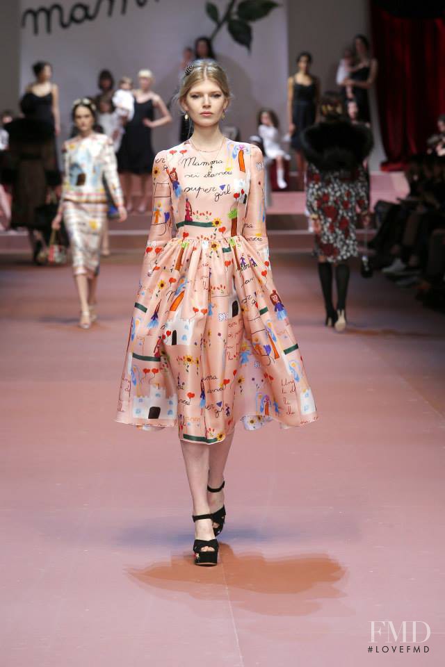 Ola Rudnicka featured in  the Dolce & Gabbana fashion show for Autumn/Winter 2015