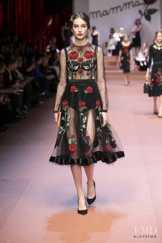 Julia Bergshoeff featured in  the Dolce & Gabbana fashion show for Autumn/Winter 2015