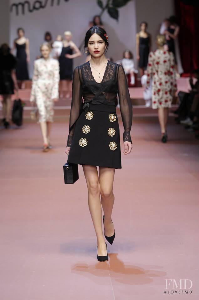 Irina Sharipova featured in  the Dolce & Gabbana fashion show for Autumn/Winter 2015