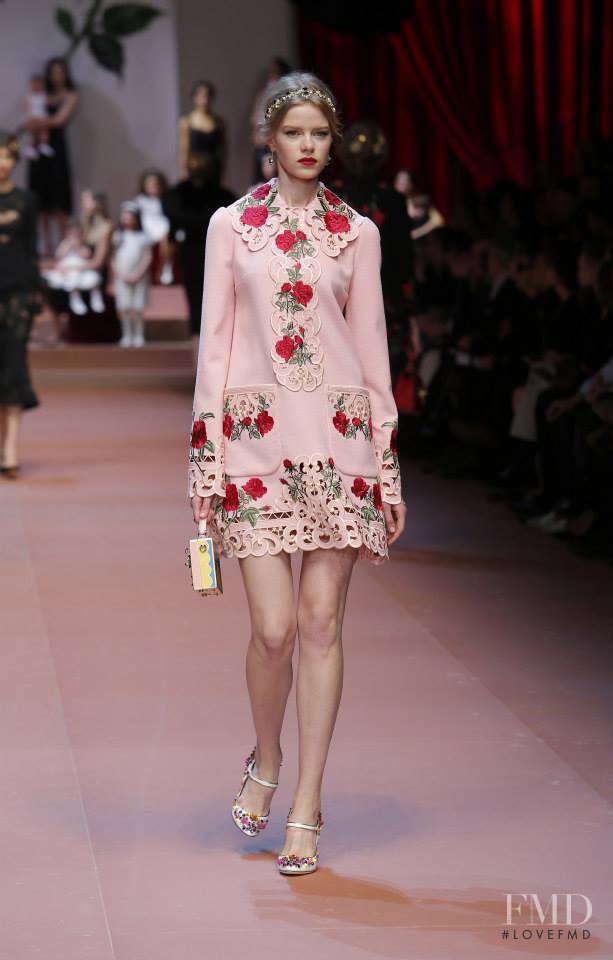 Kadri Vahersalu featured in  the Dolce & Gabbana fashion show for Autumn/Winter 2015