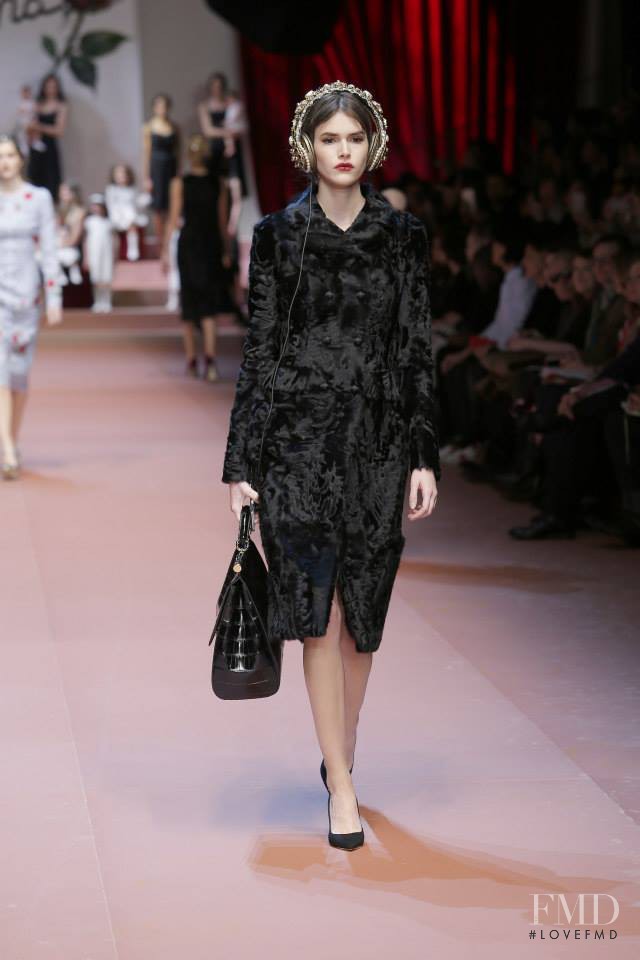 Vanessa Moody featured in  the Dolce & Gabbana fashion show for Autumn/Winter 2015