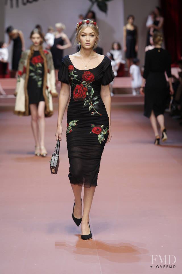 Gigi Hadid featured in  the Dolce & Gabbana fashion show for Autumn/Winter 2015