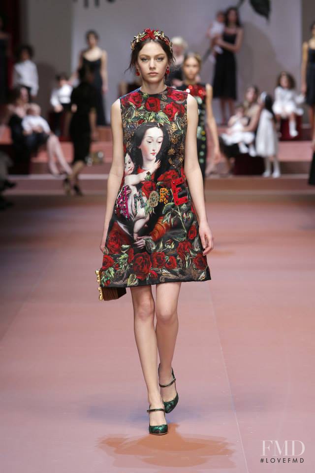 Marta Placzek featured in  the Dolce & Gabbana fashion show for Autumn/Winter 2015
