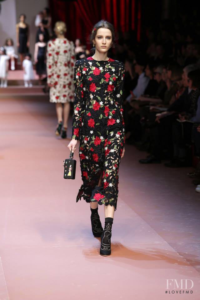 Yana Van Ginneken featured in  the Dolce & Gabbana fashion show for Autumn/Winter 2015