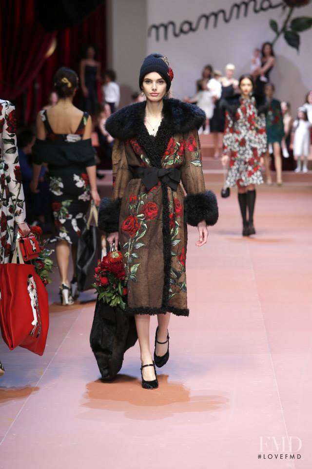 Giulia Manini featured in  the Dolce & Gabbana fashion show for Autumn/Winter 2015