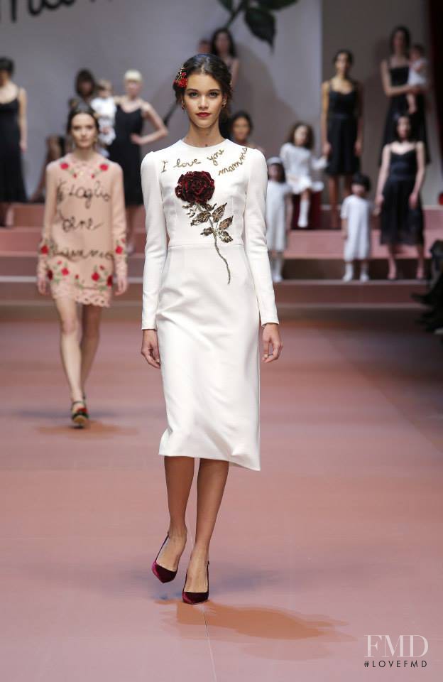 Pauline Hoarau featured in  the Dolce & Gabbana fashion show for Autumn/Winter 2015