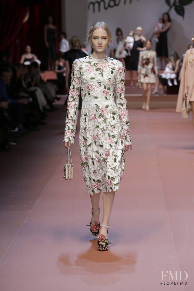 Maja Salamon featured in  the Dolce & Gabbana fashion show for Autumn/Winter 2015