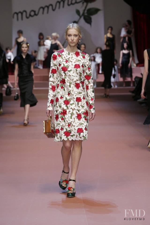 Eva Berzina featured in  the Dolce & Gabbana fashion show for Autumn/Winter 2015