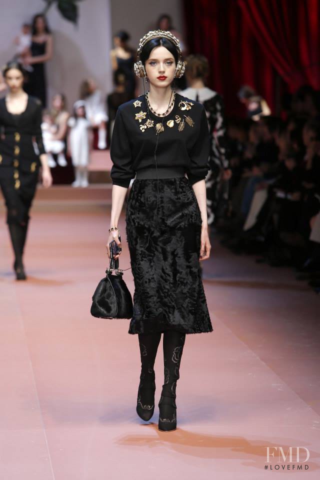 Esmeralda Seay-Reynolds featured in  the Dolce & Gabbana fashion show for Autumn/Winter 2015