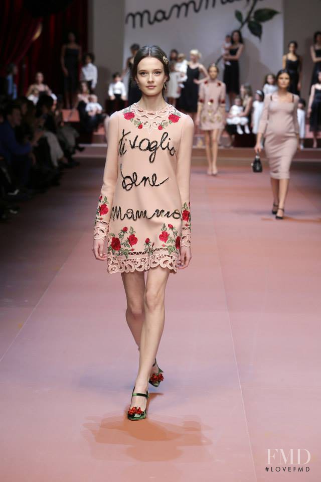 Alicja Tubilewicz featured in  the Dolce & Gabbana fashion show for Autumn/Winter 2015