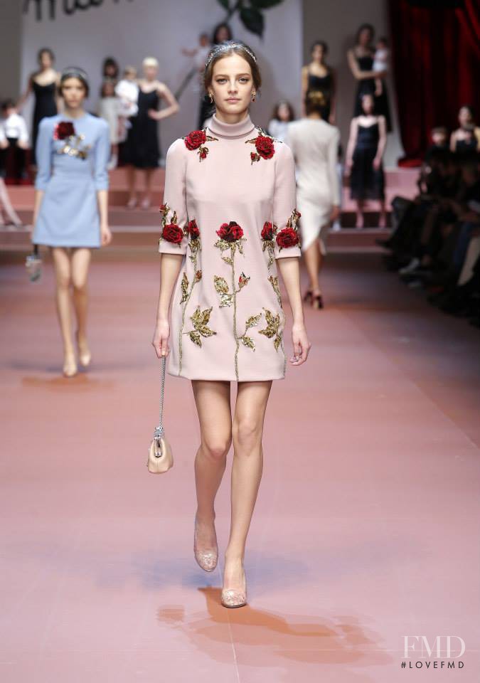 Ine Neefs featured in  the Dolce & Gabbana fashion show for Autumn/Winter 2015