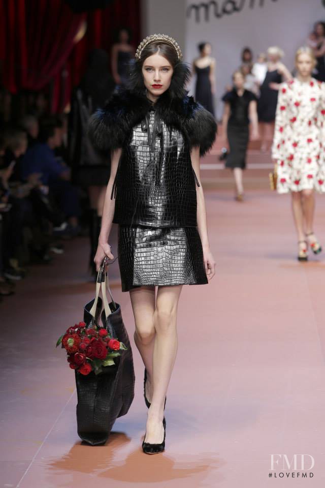 Sofia Tesmenitskaya featured in  the Dolce & Gabbana fashion show for Autumn/Winter 2015