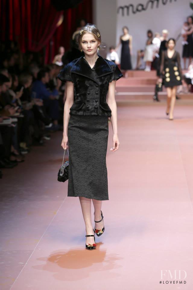 Aneta Pajak featured in  the Dolce & Gabbana fashion show for Autumn/Winter 2015