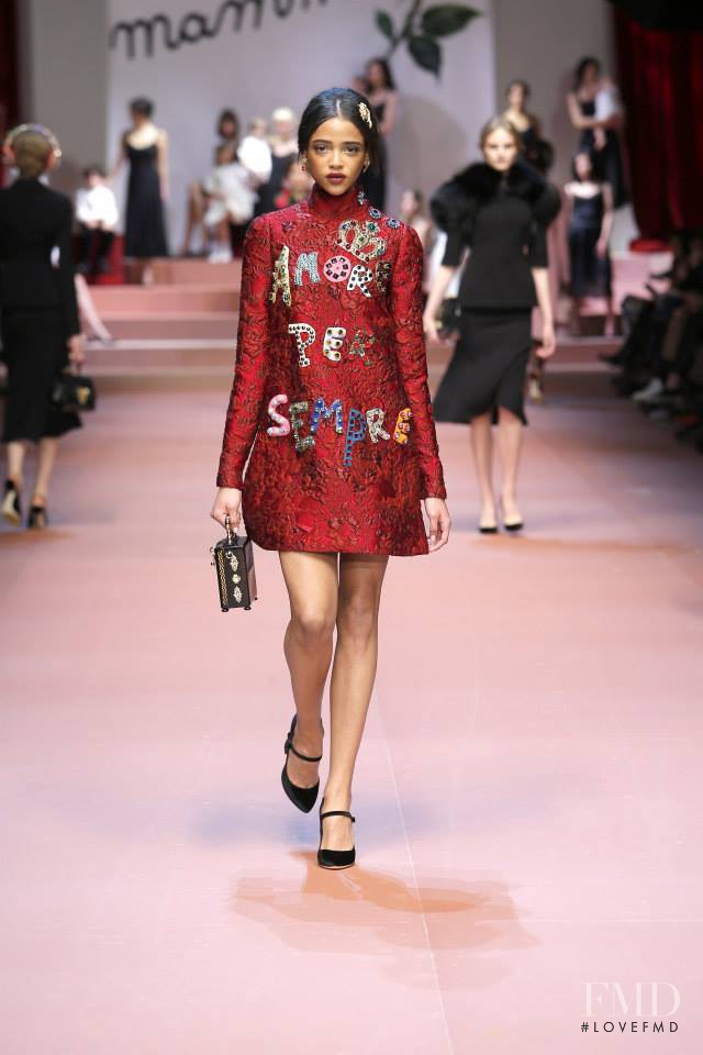 Aya Jones featured in  the Dolce & Gabbana fashion show for Autumn/Winter 2015