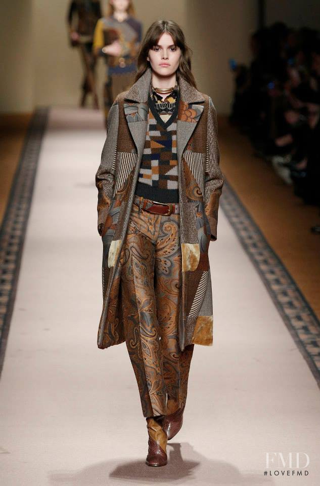 Vanessa Moody featured in  the Etro fashion show for Autumn/Winter 2015