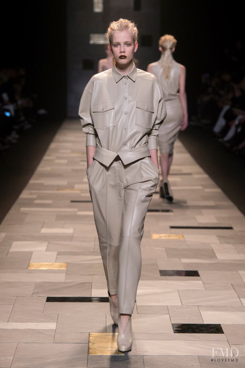 Marjan Jonkman featured in  the Trussardi fashion show for Autumn/Winter 2015