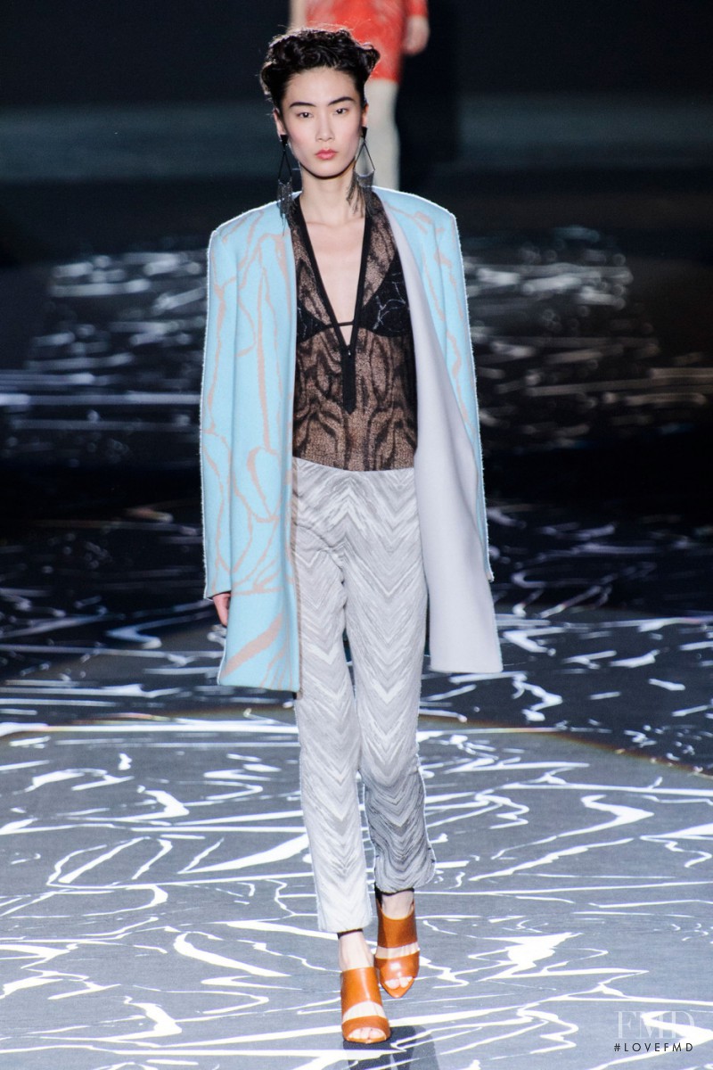 Dongqi Xue featured in  the Missoni fashion show for Autumn/Winter 2015