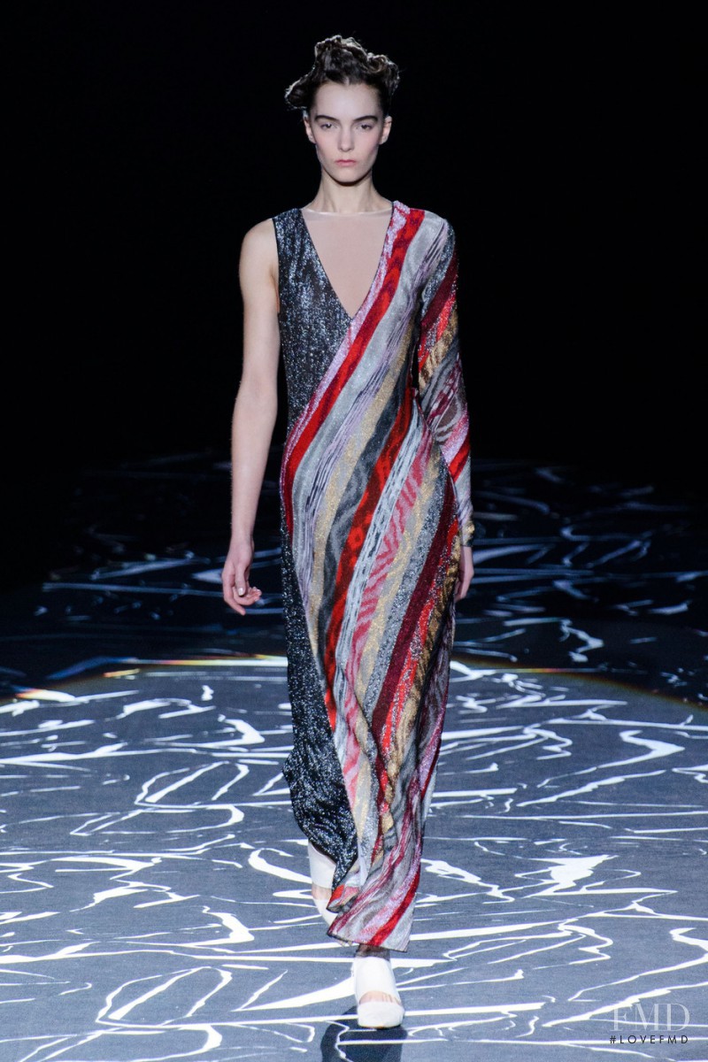 Irina Liss featured in  the Missoni fashion show for Autumn/Winter 2015