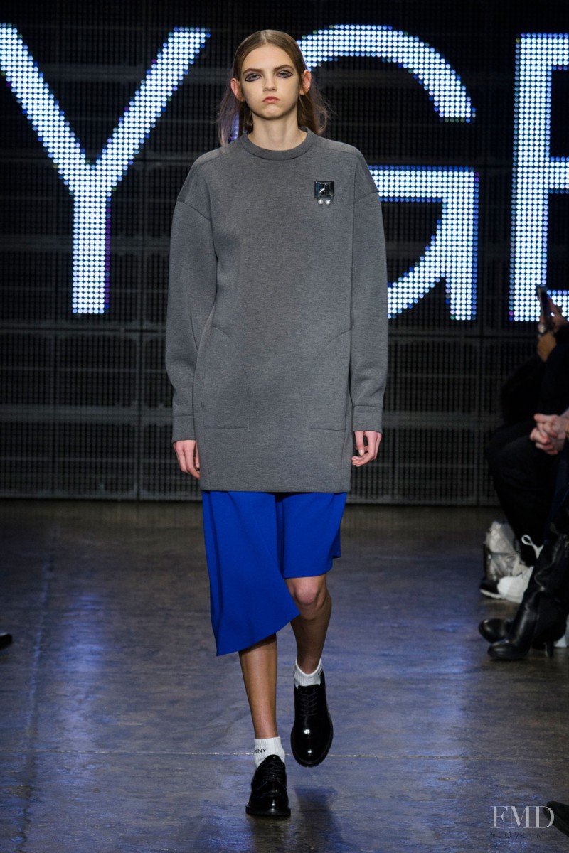 Molly Bair featured in  the DKNY fashion show for Autumn/Winter 2015