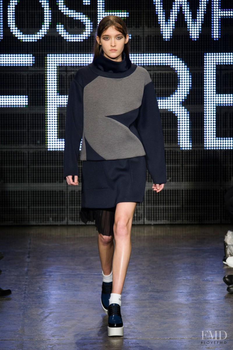 Emma Waldo featured in  the DKNY fashion show for Autumn/Winter 2015