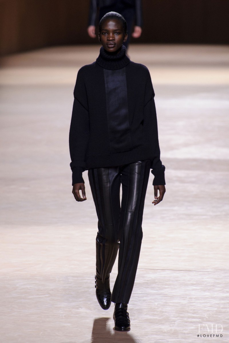 Aamito Stacie Lagum featured in  the Hermès fashion show for Autumn/Winter 2015