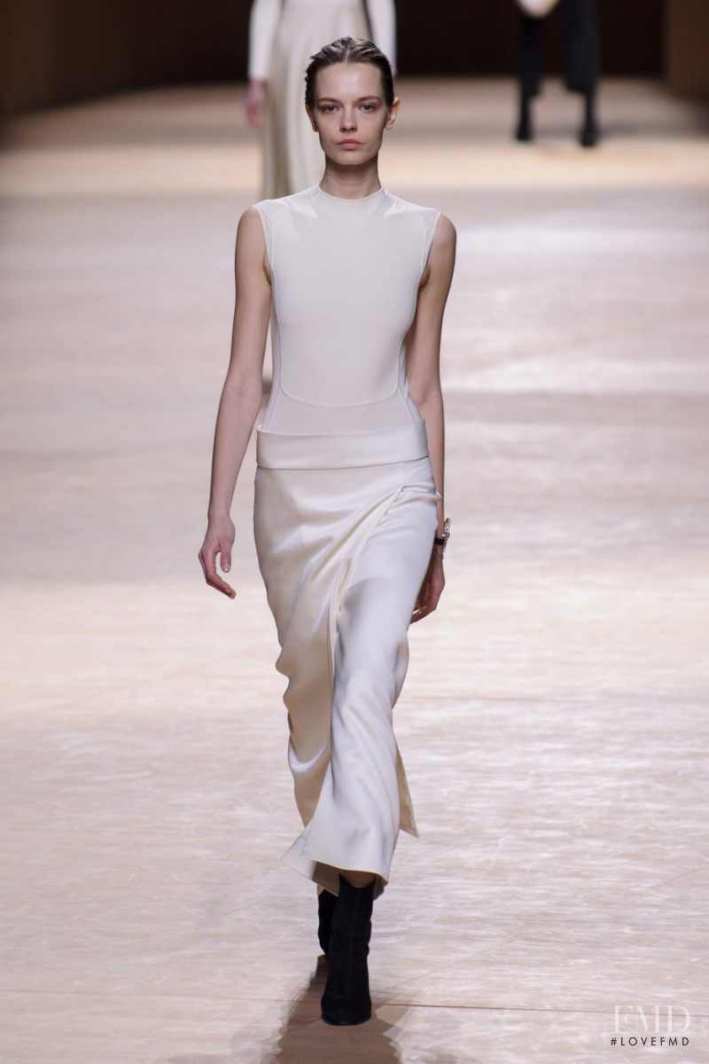Mina Cvetkovic featured in  the Hermès fashion show for Autumn/Winter 2015