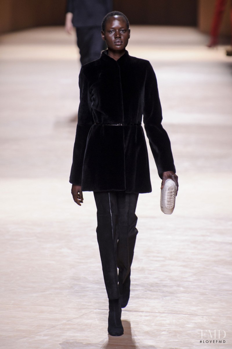 Ajak Deng featured in  the Hermès fashion show for Autumn/Winter 2015