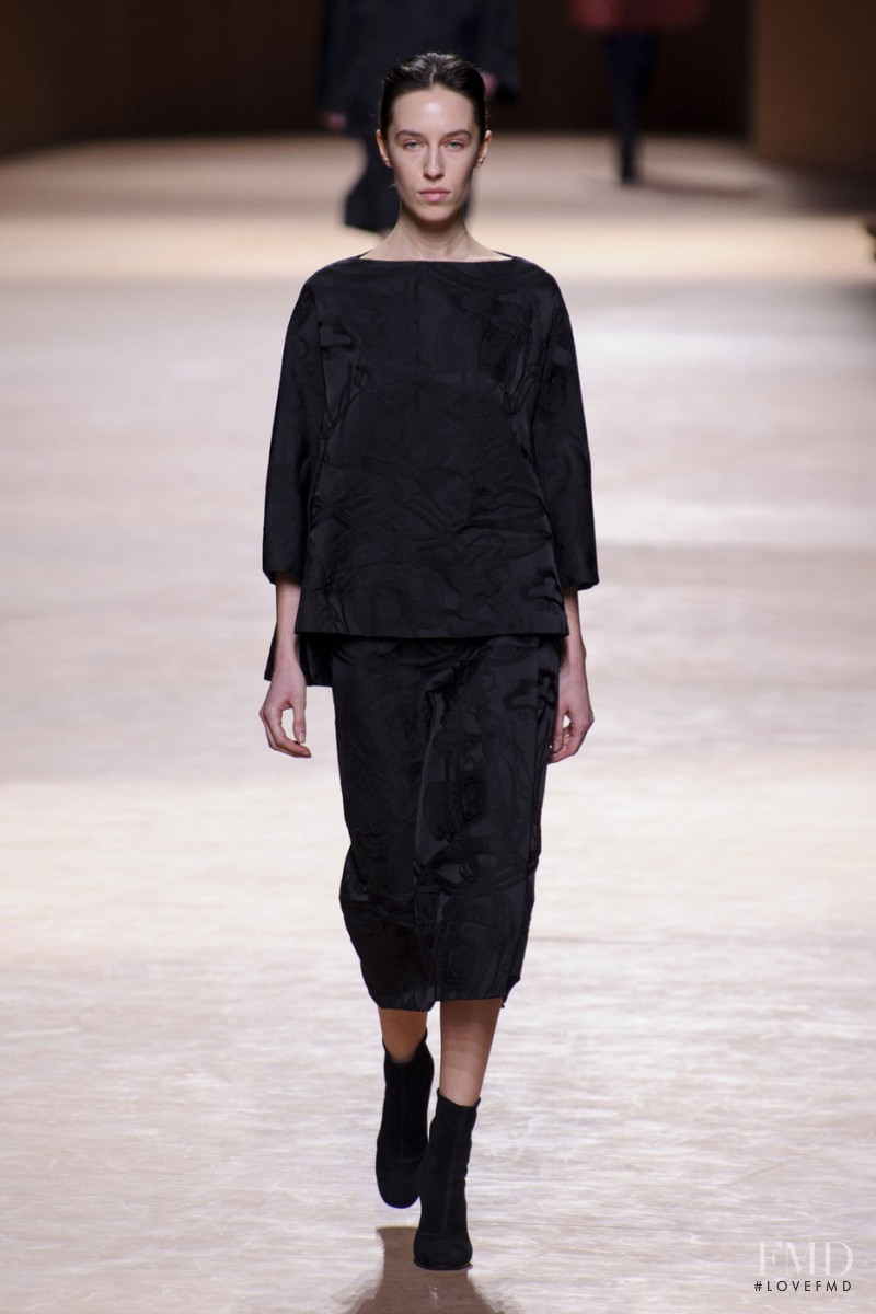 Alix Angjeli featured in  the Hermès fashion show for Autumn/Winter 2015