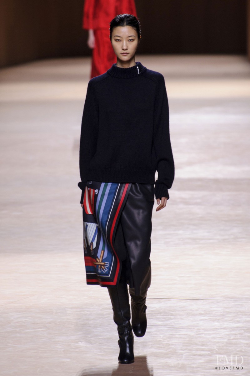 Ji Hye Park featured in  the Hermès fashion show for Autumn/Winter 2015