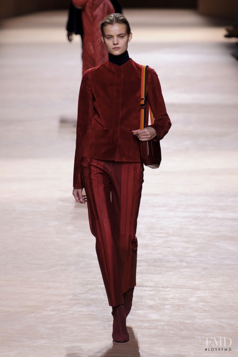 Kate Grigorieva featured in  the Hermès fashion show for Autumn/Winter 2015